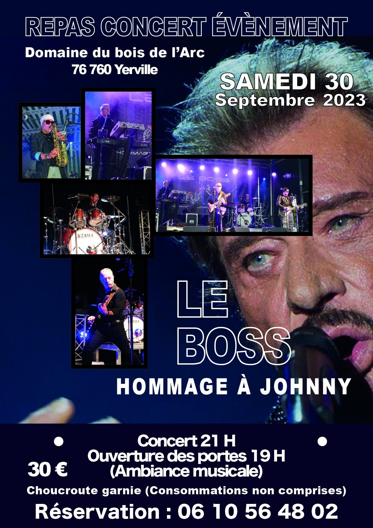Hommage à Johnny - Repas concert évènement Hommage à Johnny - Repas concert évènement